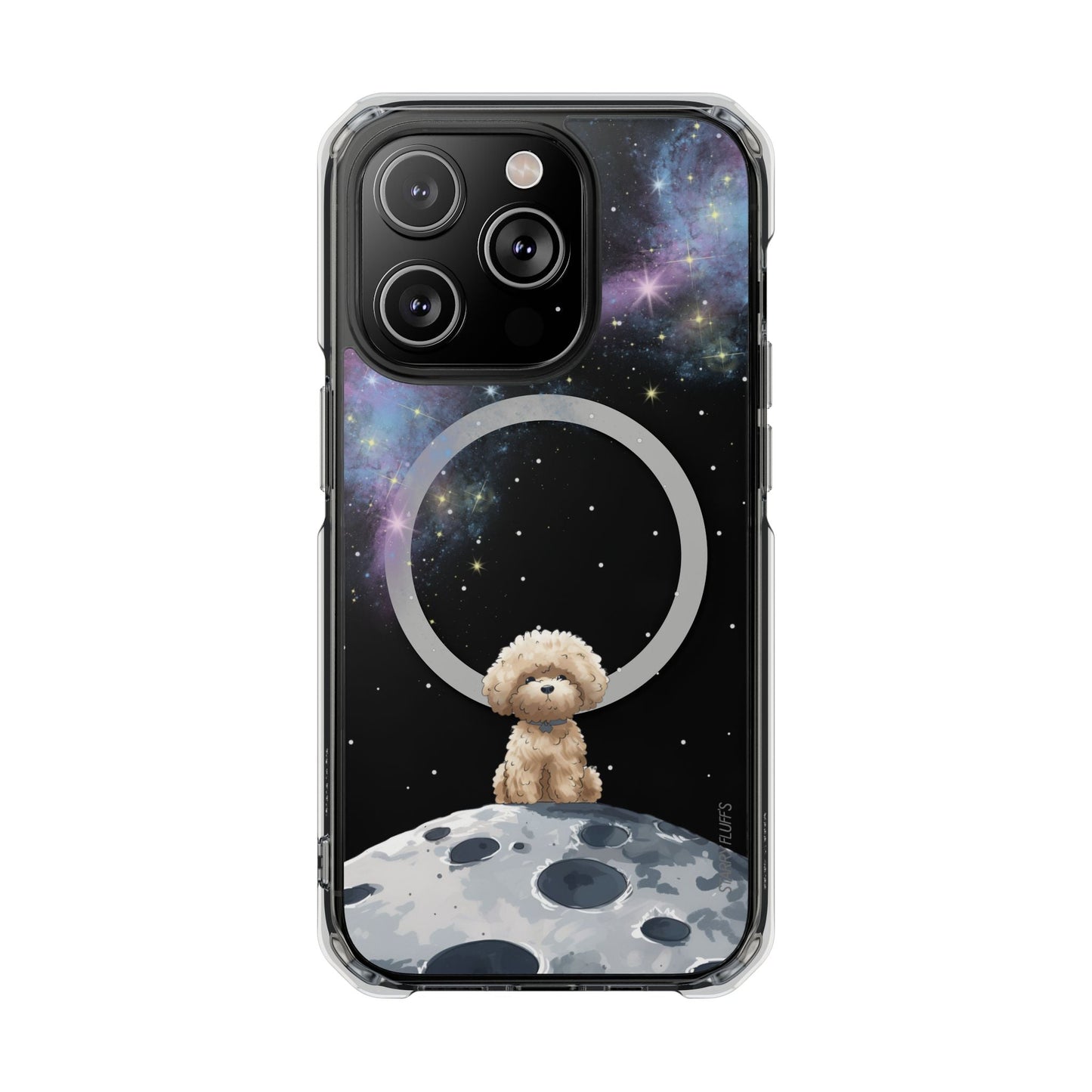 Skorter | Fluff's - Pookie the Poodle in Space Magnetic Clear Case for iPhone Series