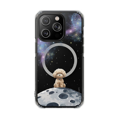 Skorter | Fluff's - Pookie the Poodle in Space Magnetic Clear Case for iPhone Series