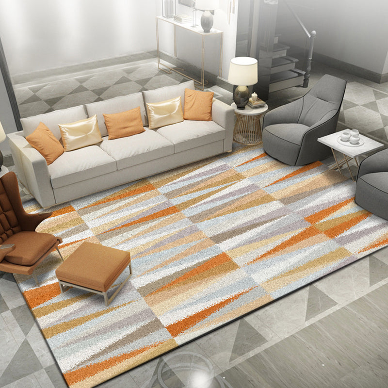 Skorter | North Sea Novelty Rug in Orange Geometric Triangle Pattern Rug Polyester Washable Carpet for Home decoration
