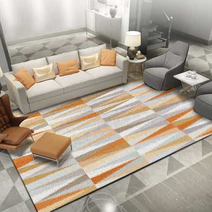 Skorter | North Sea Novelty Rug in Orange Geometric Triangle Pattern Rug Polyester Washable Carpet for Home decoration