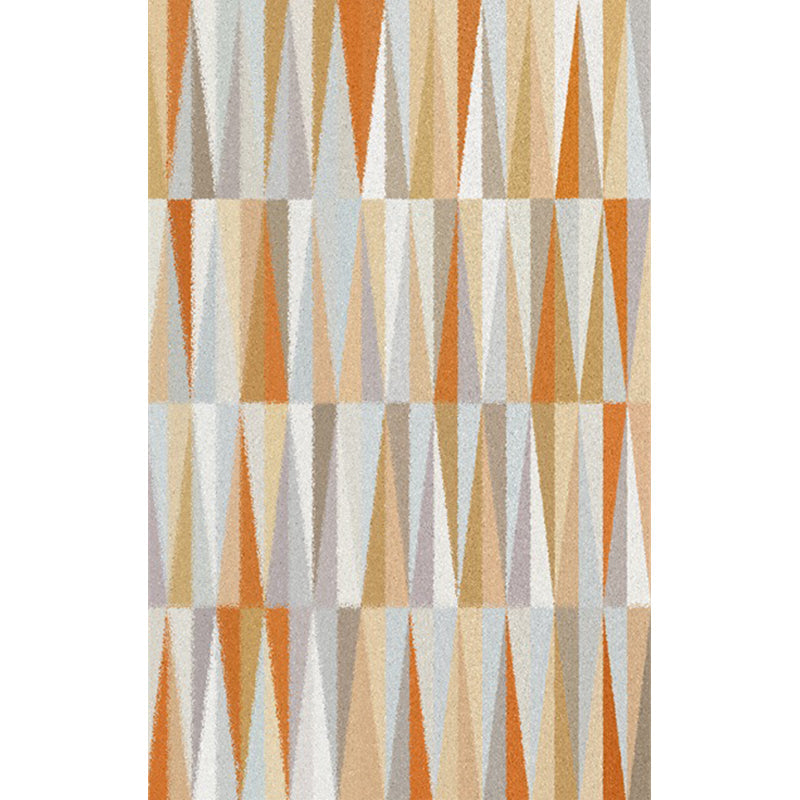 Skorter | North Sea Novelty Rug in Orange Geometric Triangle Pattern Rug Polyester Washable Carpet for Home decoration