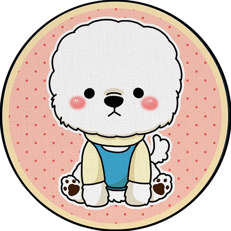 Skorter | Children's Room Rug in Purple and Red Animal Dog Star Strawberry Print Rug Polyester Non-Slip Area Rug