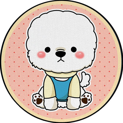 Skorter | Children's Room Rug in Purple and Red Animal Dog Star Strawberry Print Rug Polyester Non-Slip Area Rug