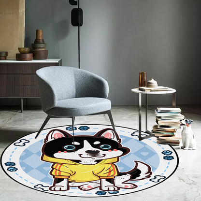 Skorter | Beautiful children's carpet in pink and yellow animal dog banana balloon pattern carpet polyester washable carpet for the children's room