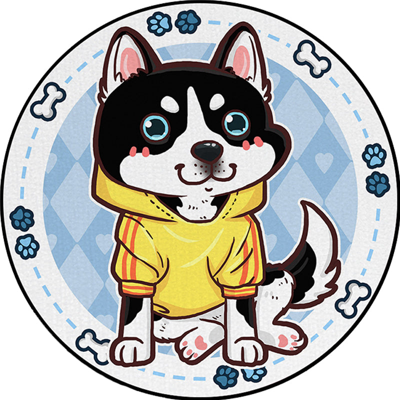 Skorter | Beautiful children's carpet in pink and yellow animal dog banana balloon pattern carpet polyester washable carpet for the children's room