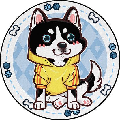 Skorter | Beautiful children's carpet in pink and yellow animal dog banana balloon pattern carpet polyester washable carpet for the children's room