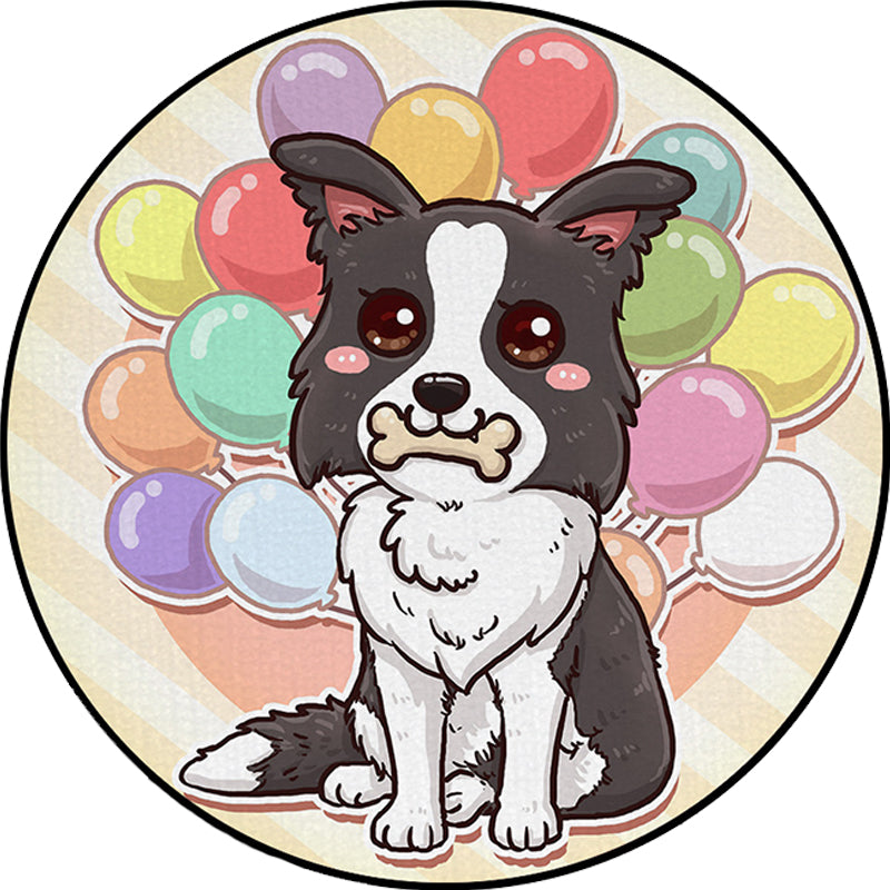 Skorter | Beautiful children's carpet in pink and yellow animal dog banana balloon pattern carpet polyester washable carpet for the children's room