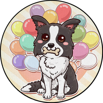 Skorter | Beautiful children's carpet in pink and yellow animal dog banana balloon pattern carpet polyester washable carpet for the children's room