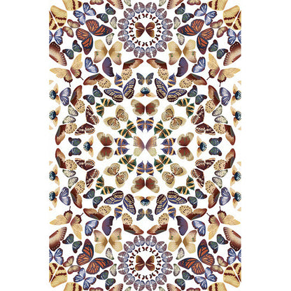 Skorter | Black and White Vintage Carpet Polyester Butterfly Pattern Carpet Washable Non-Slip Back Carpet for Living Room