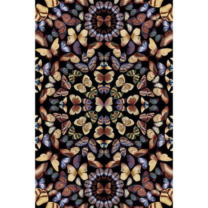 Skorter | Black and White Vintage Carpet Polyester Butterfly Pattern Carpet Washable Non-Slip Back Carpet for Living Room