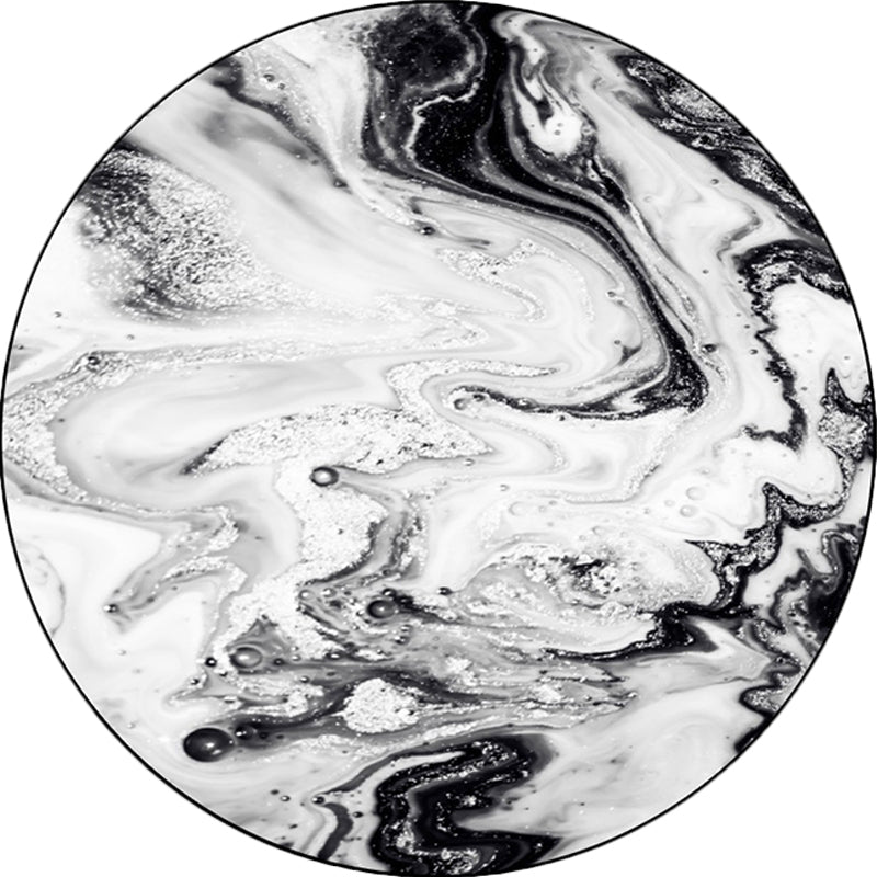 Skorter | Black and White Bedroom Carpet Modern Abstract Oil Painting Pattern Area Rug Polyester Non-Slip Washable Rug