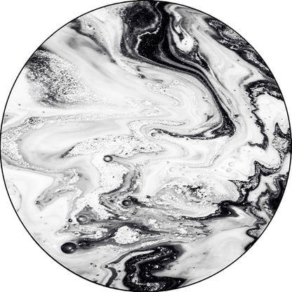 Skorter | Black and White Bedroom Carpet Modern Abstract Oil Painting Pattern Area Rug Polyester Non-Slip Washable Rug