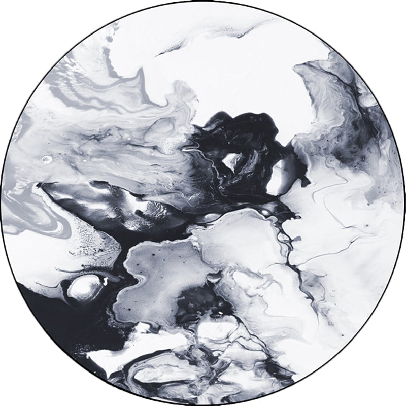 Skorter | Black and White Bedroom Carpet Modern Abstract Oil Painting Pattern Area Rug Polyester Non-Slip Washable Rug