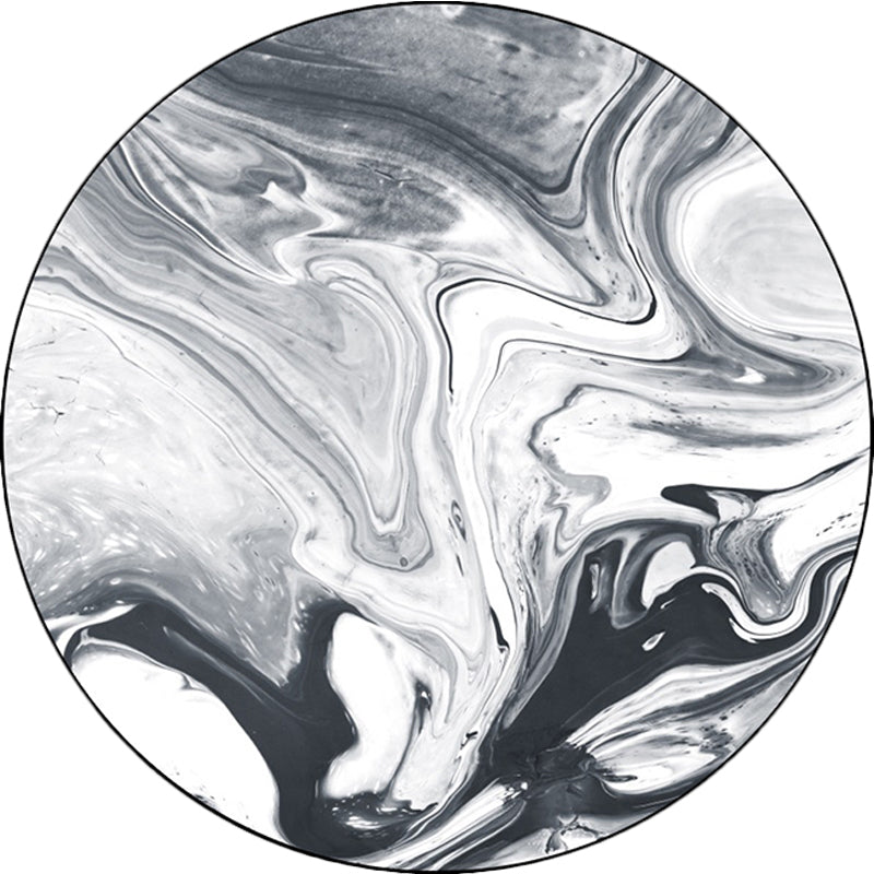 Skorter | Black and White Bedroom Carpet Modern Abstract Oil Painting Pattern Area Rug Polyester Non-Slip Washable Rug