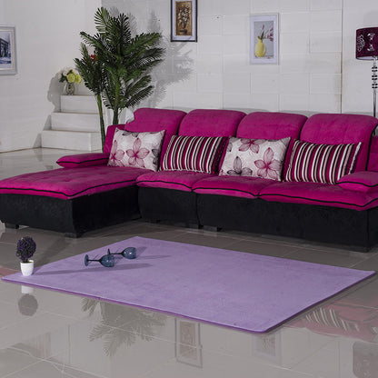 Skorter | Casual Living Room Rug in Green and Pink Solid Color Rug Polyester Pet-Friendly Area Rug