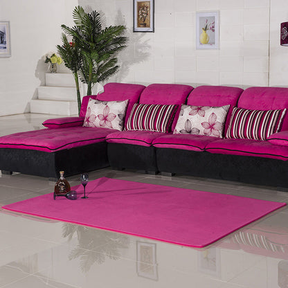 Skorter | Casual Living Room Rug in Green and Pink Solid Color Rug Polyester Pet-Friendly Area Rug