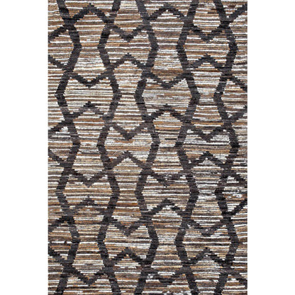 Skorter | Brown Bedroom Carpet Novelty Geometry Stripes Wave Pattern Carpet Polyester Non-Slip Back Carpet
