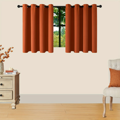 Skorter | Blackout Curtains - 2 Pieces Modern Polyester Curtains with Thermal Insulation and Rings