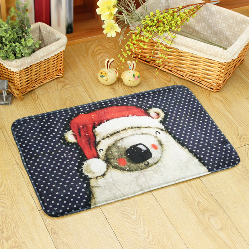 Skorter | Beautiful children's carpet in orange and green with animal bear mouse pattern carpet polyester non-slip carpet for the children's room