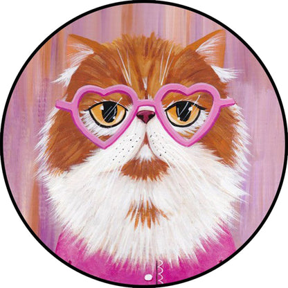 Skorter | Casual Kids Rug in Pink and Blue Animal Cat Pattern Rug Polyester Stain Resistant Non-Slip Rug for the Children's Room