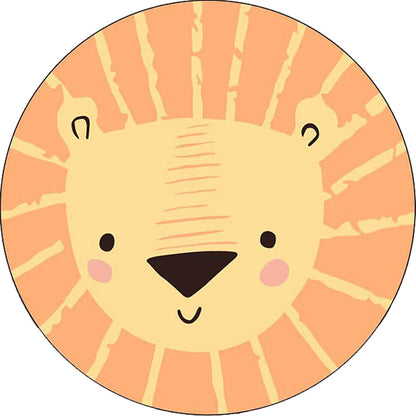 Skorter | Children’s Bedroom Carpet in Yellow Animal Lion Print Carpet Polyester Pet-Friendly Non-Slip Carpet