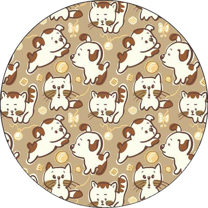 Skorter | Children's room carpet in brown and pink animal dog cat print carpet polyester non-slip back carpet