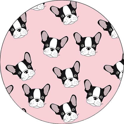 Skorter | Children's room carpet in brown and pink animal dog cat print carpet polyester non-slip back carpet