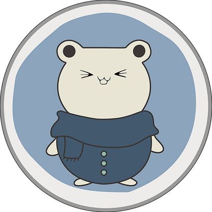 Skorter | Blue Kids Rug | Kids Animal Hamster Pattern Area Rug Polyester Stain Resistant Carpet