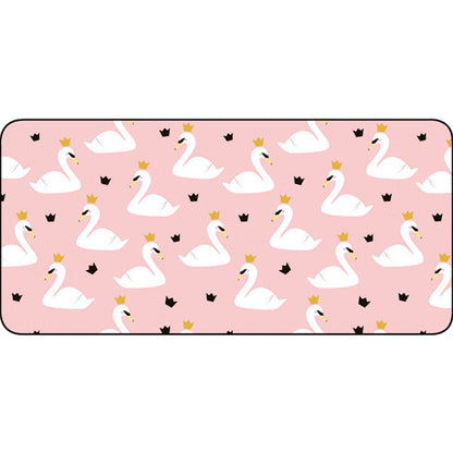 Skorter | Casual Kids Carpet in Pink Animal Swan Crown Pattern Carpet Polyester Non-Slip Rug for Children's Room