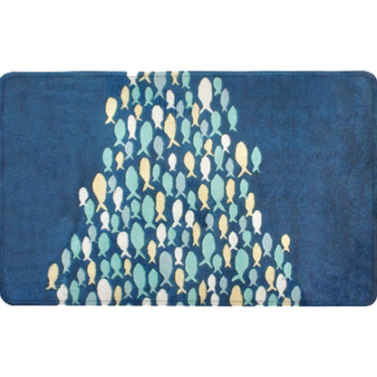Skorter | Beautiful children's carpet in blue with animal fish pattern carpet polyester non-slip carpet for the children's room