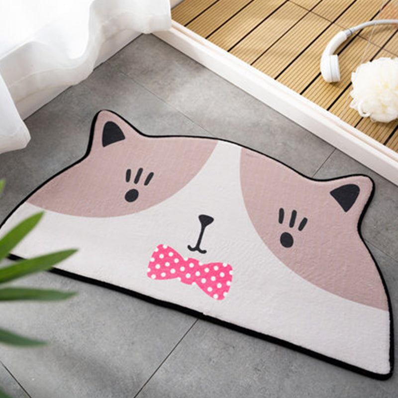 Skorter | Children Children's Room Irregular Rug in Pink and Orange Animals Tiger Lion Rabbit Print Rug Polyester Stain-resistant Area Rug