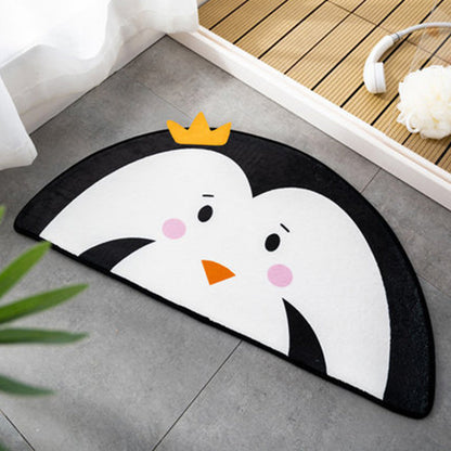 Skorter | Children Children's Room Irregular Rug in Pink and Orange Animals Tiger Lion Rabbit Print Rug Polyester Stain-resistant Area Rug