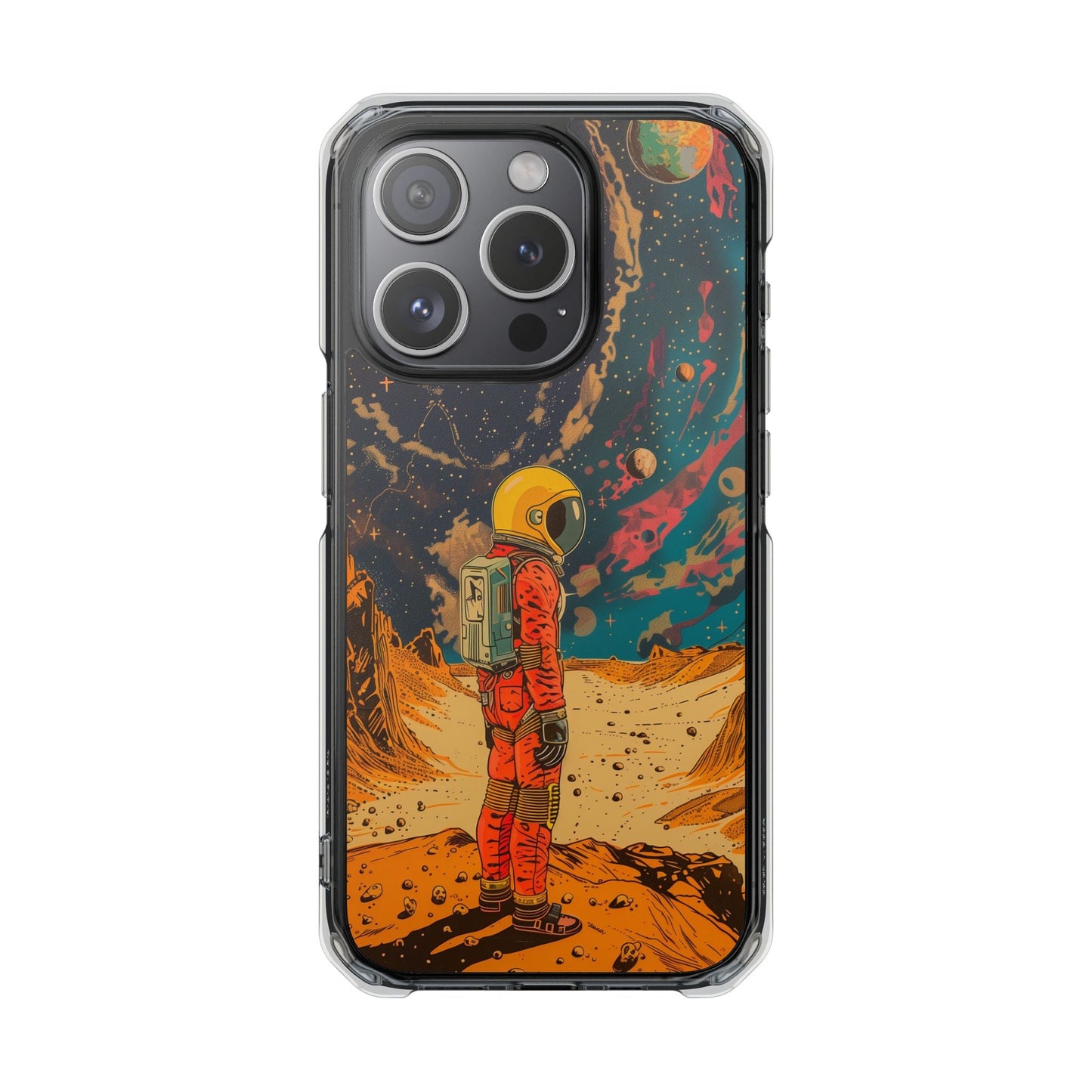 Skorter | Astronaut on Planet X Magnetic Clear Case for iPhone Series