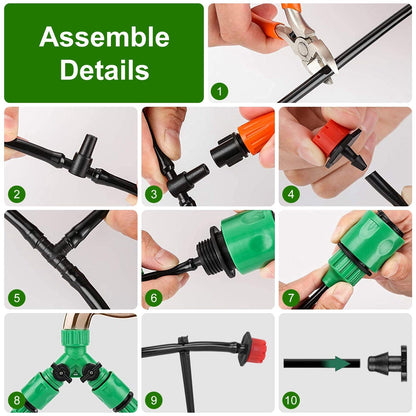 Skorter | 164FT Drip Irrigation Kit Automatic Garden Watering System