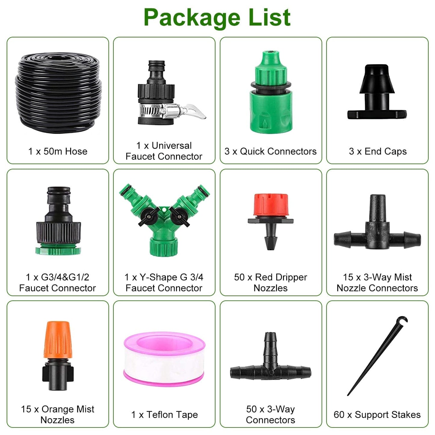 Skorter | 164FT Drip Irrigation Kit Automatic Garden Watering System