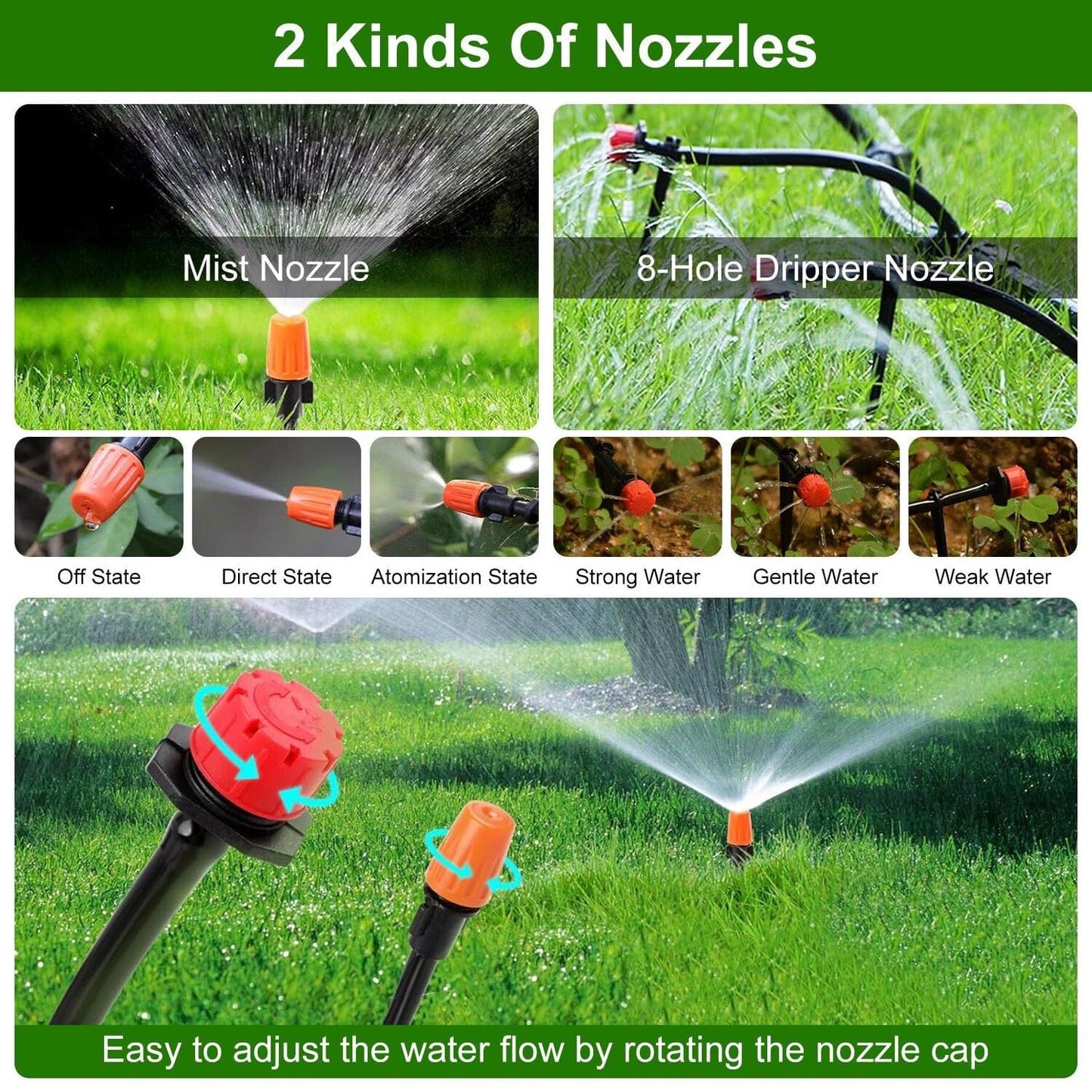 Skorter | 164FT Drip Irrigation Kit Automatic Garden Watering System