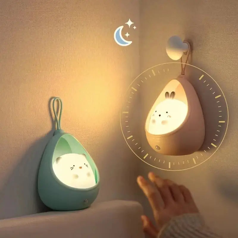 Skorter | PurrLight – Cute Animal Night Light LED Bedside Lamp for Kids
