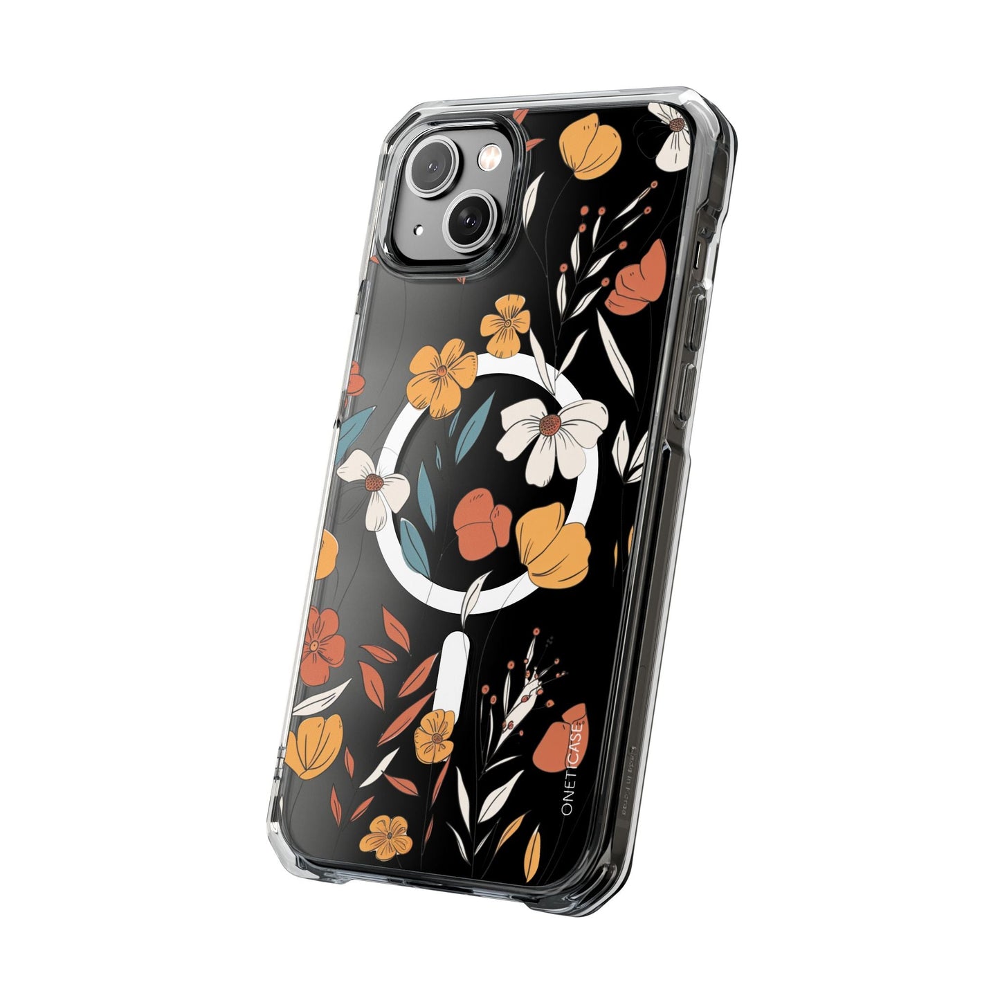 Skorter | Floral Pattern Magnetic Clear Case for iPhone Series