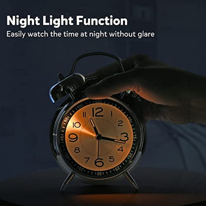 Skorter | RetroBell - Silent Analog Alarm Clock with Backlight