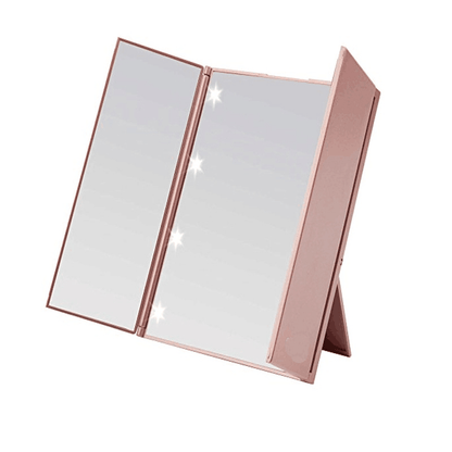 Skorter | Tri-Fold LED Makeup Mirror – Portable Folding Trifold Mirror with Lighting