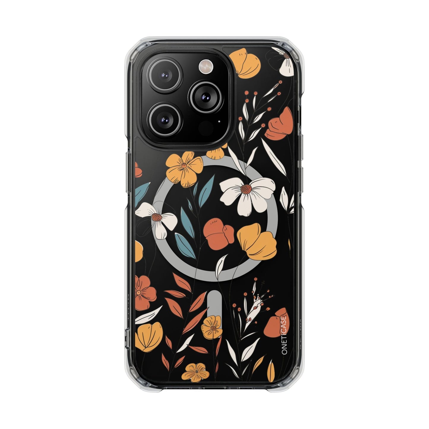 Skorter | Floral Pattern Magnetic Clear Case for iPhone Series