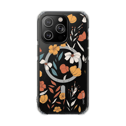 Skorter | Floral Pattern Magnetic Clear Case for iPhone Series