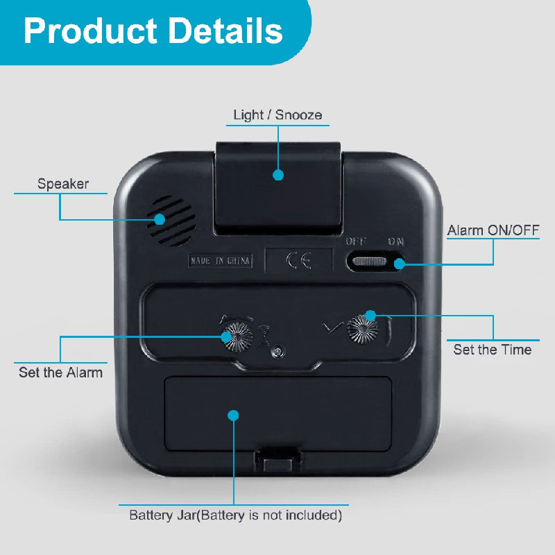 Skorter | SilentGlow - Silent Analog Alarm Clock with Snooze Function