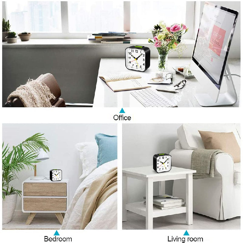 Skorter | SilentGlow - Silent Analog Alarm Clock with Snooze Function