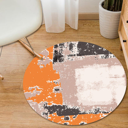 Skorter | Blue and Yellow Bedroom Rug Modern Abstract Brush Stroke Pattern Rug Polyester Pet-Friendly Rug