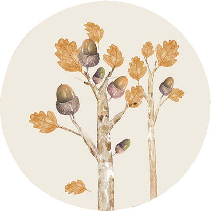 Skorter | Casual Kids Rug in Ivory Botanical Tree Pattern Rug Polyester Pet-Friendly Rug for the Children's Room