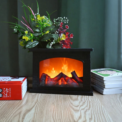 Skorter | Cozy rectangular fireplace lantern stove lamp - Realistic simulation flame lights