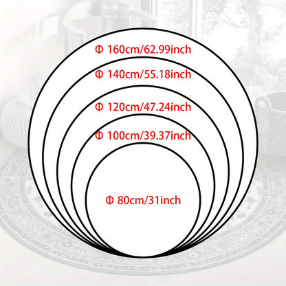 Skorter | Black Golden Mandala Round Mat – Non-slip, Washable Rug for Bedroom, Living Room, Office, Machine Washable Carpet