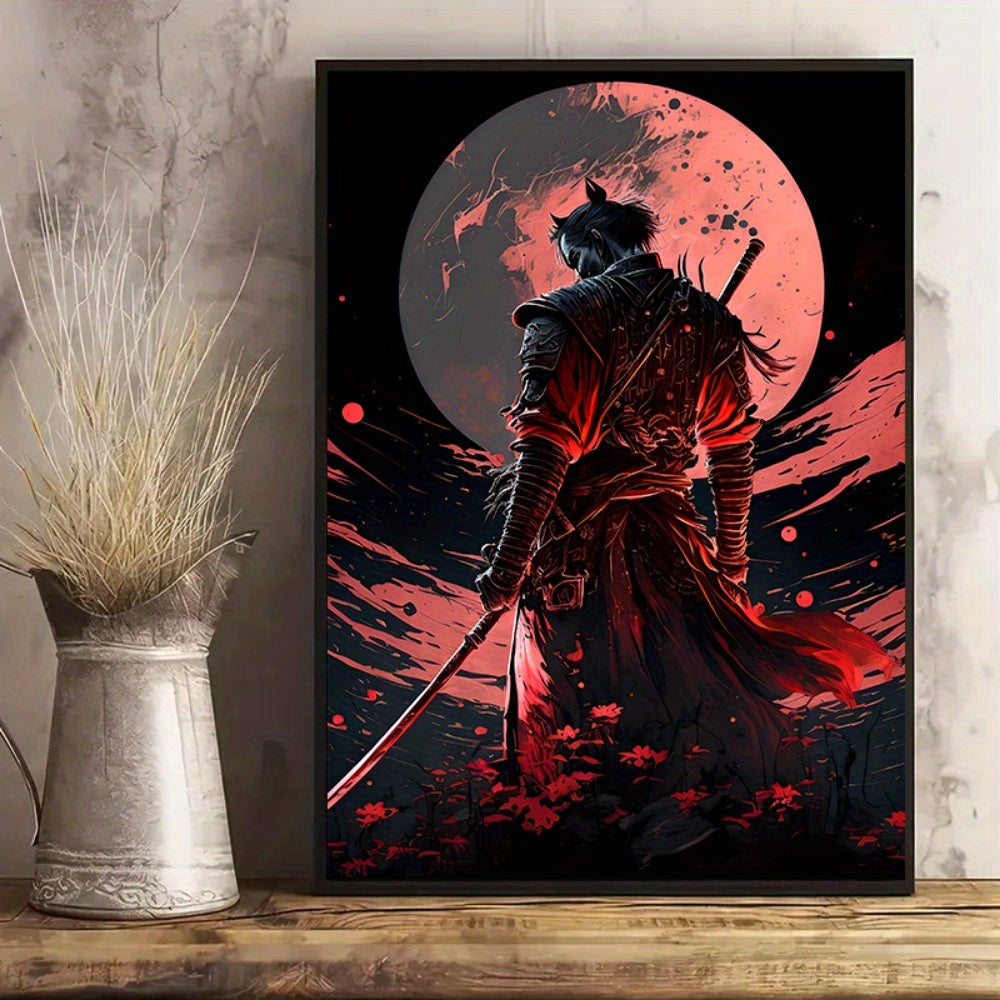Skorter | 3-piece Samurai Canvas Paintings Set - Cherry Blossom Sunset