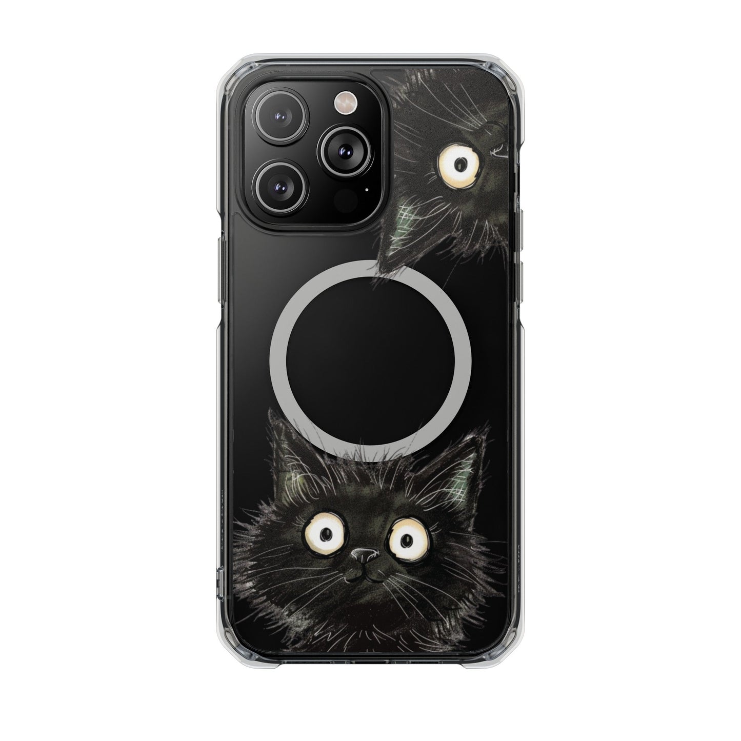 Skorter | Black Cat Magnetic Clear Case for iPhone Series